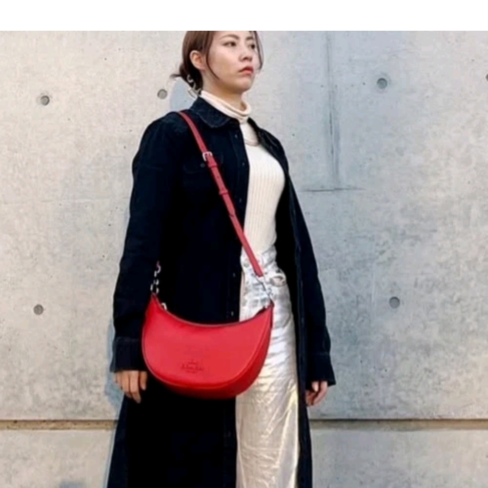 Coach Aria Crossbody Bag In Bright Poppy - Picture 11 of 16